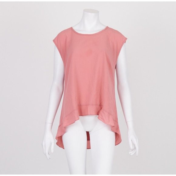 Witchery Tops - Witchery Women’s Ruffle Hem Top Blouse Pink Asymmetric Hi Low Hem Size M 12